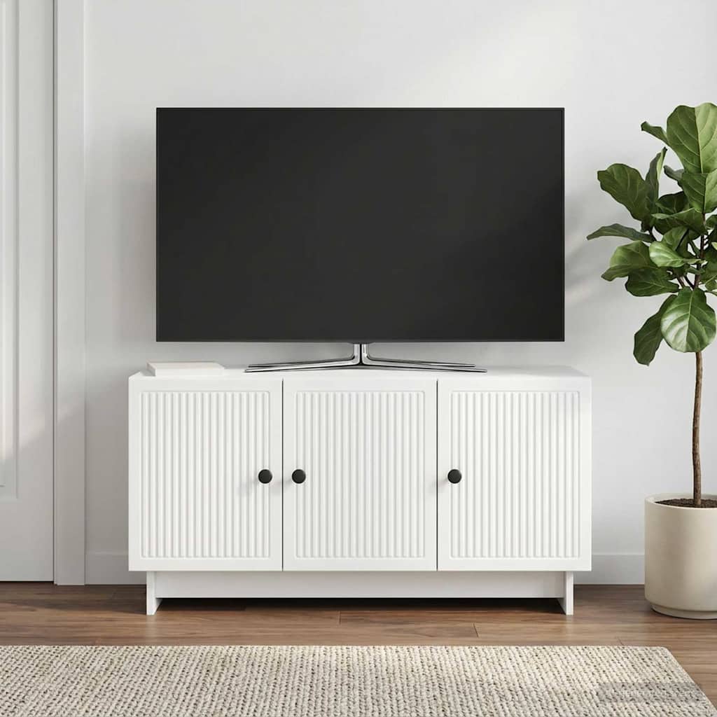 vidaXL Ντουλάπι TV Λευκό 99 x 34,5 x 50 εκ. Επεξεργασμένο Ξύλο