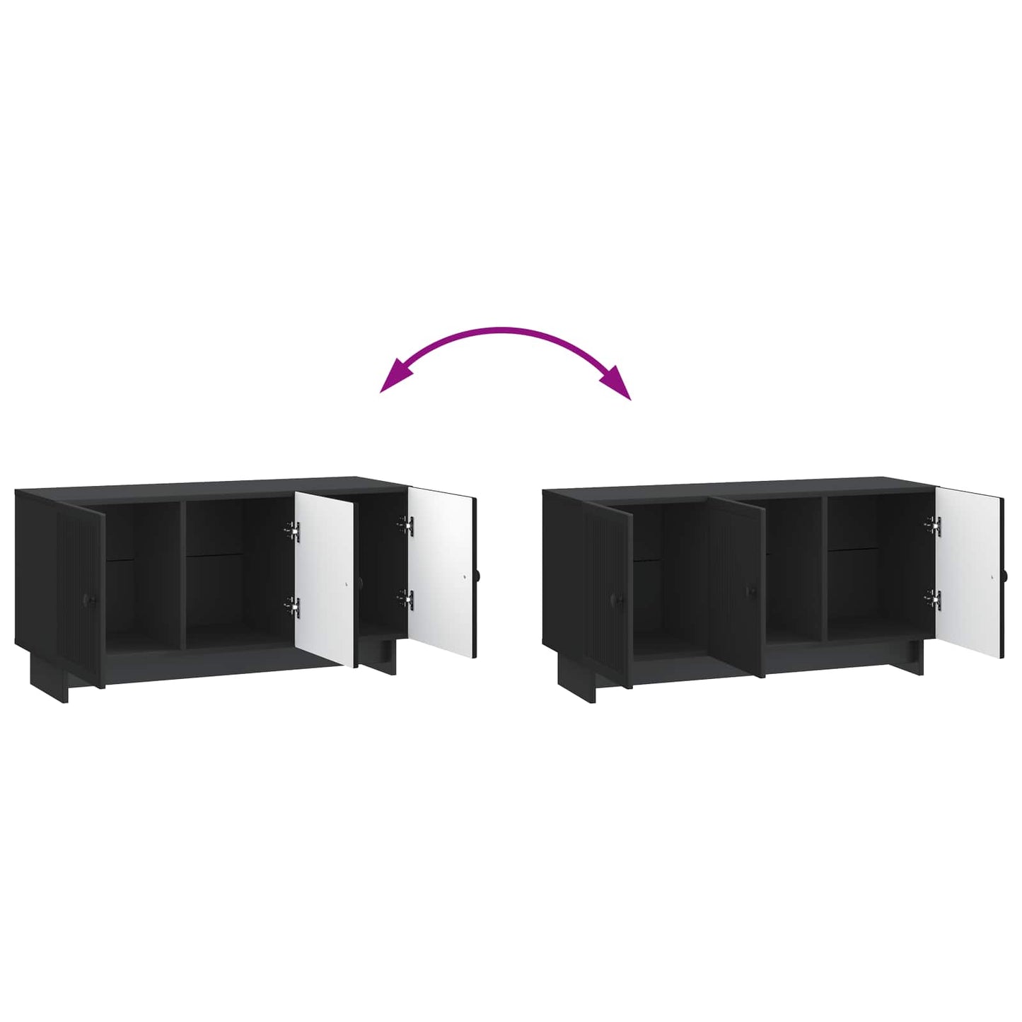 vidaXL Ντουλάπι TV Μαύρο 99 x 34,5 x 50 εκ. Επεξεργασμένο Ξύλο