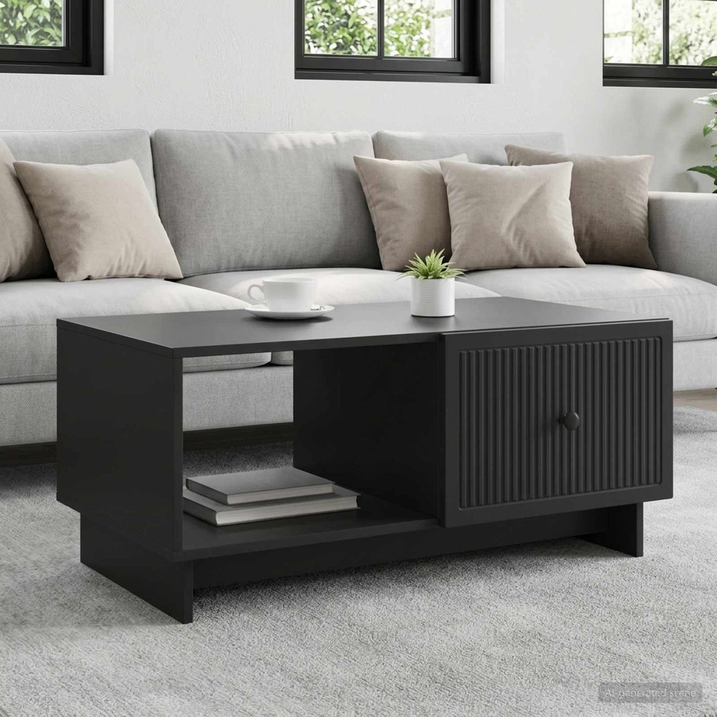 vidaXL Τραπεζάκι σαλονιού Μαύρο 90 x 50 x 40 cm Επεξεργασμένο Ξύλο
