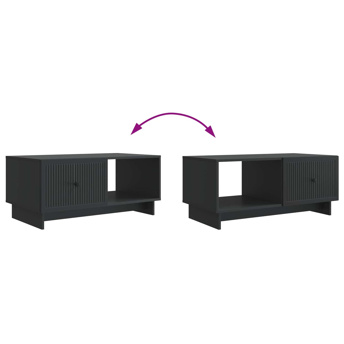 vidaXL Τραπεζάκι σαλονιού Μαύρο 90 x 50 x 40 cm Επεξεργασμένο Ξύλο