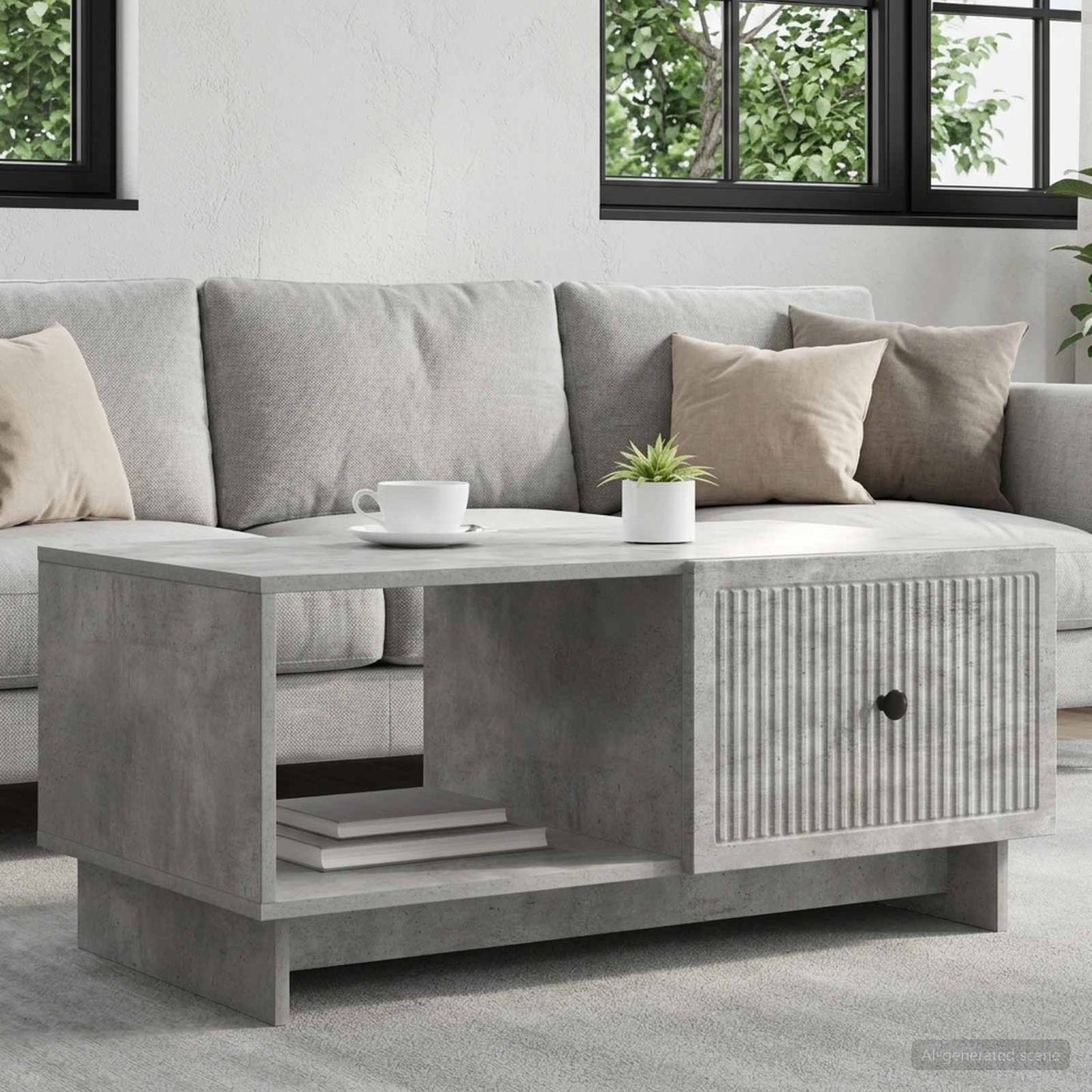 vidaXL Τραπεζάκι σαλονιού Γκρι Σκυροδέματος 90 x 50 x 40 cm