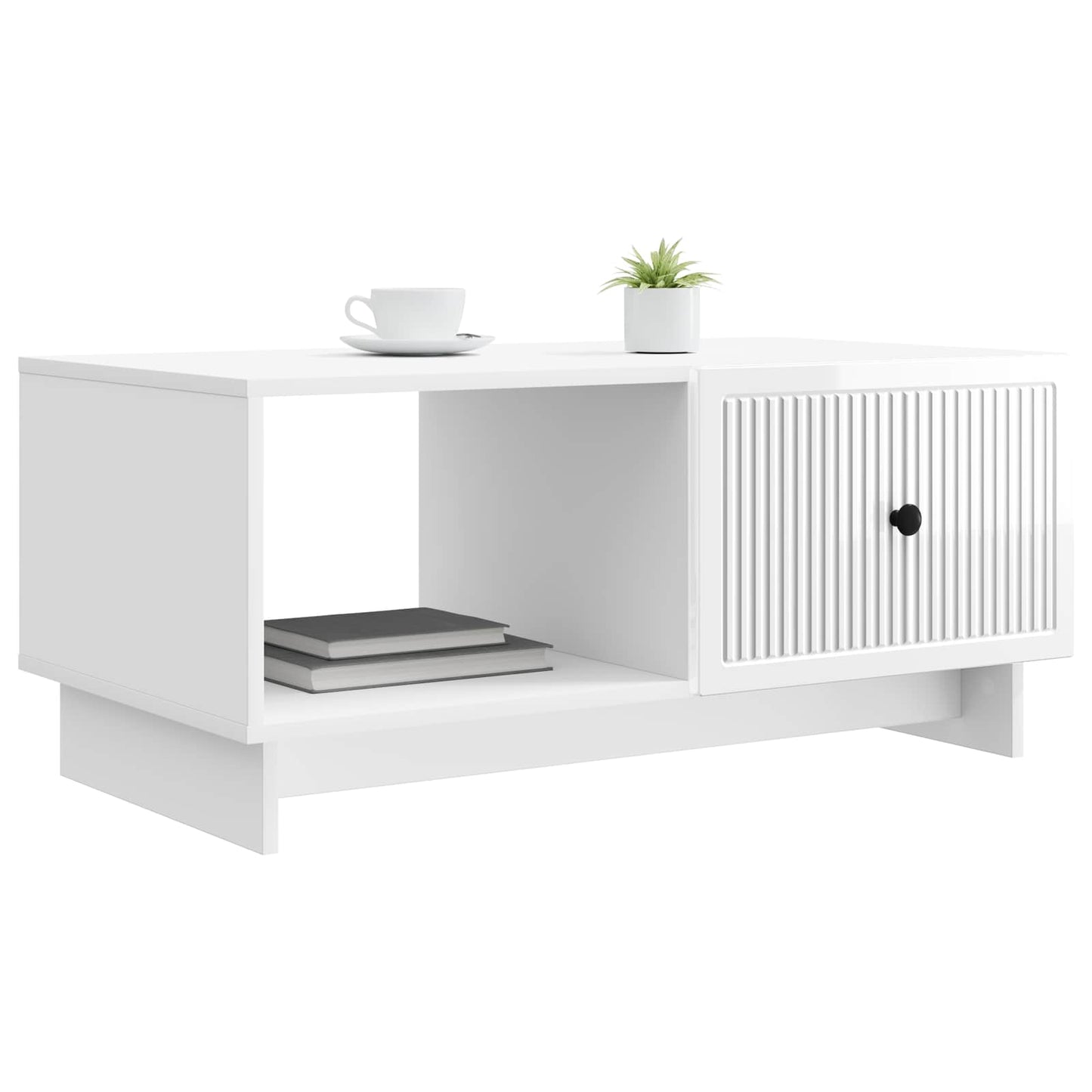 vidaXL Τραπεζάκι σαλονιού Γυαλιστερό Λευκό 90 x 50 x 40 cm