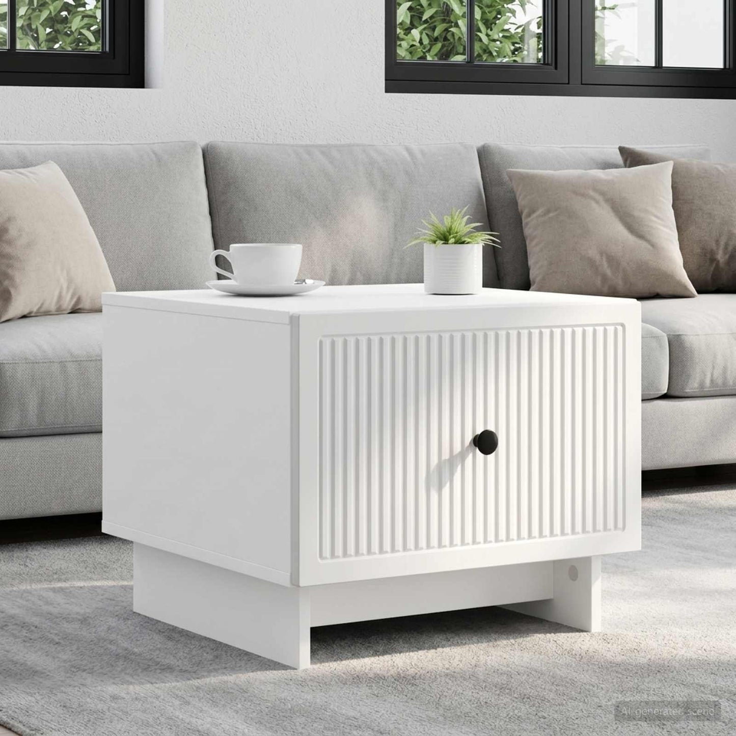 vidaXL Τραπεζάκι σαλονιού Λευκό 49 x 50 x 40 εκ Επεξεργασμένο Ξύλο