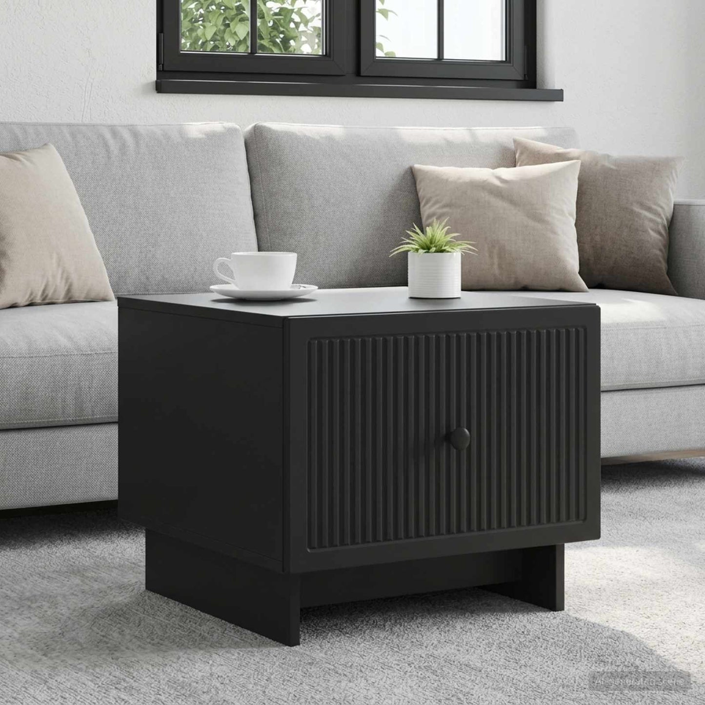 vidaXL Τραπεζάκι σαλονιού Μαύρο 49 x 50 x 40 εκ Επεξεργασμένο Ξύλο