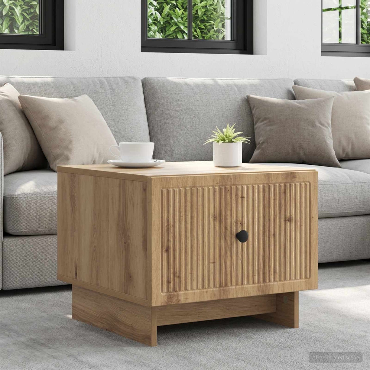 vidaXL Τραπεζάκι σαλονιού με συρτάρι Artisan Δρυς 49 x 50 x 40 εκ