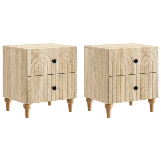 vidaXL Κομοδίνο 2 τμχ. Sonoma Δρυς 43 x 34,5 x 48 εκ