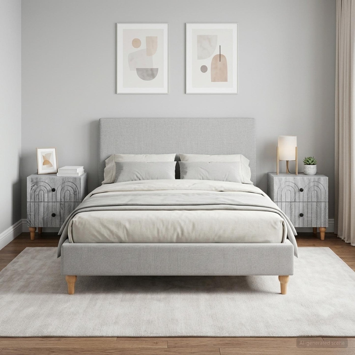 vidaXL Κομοδίνο 2 τμχ. Γκρι Sonoma 43 x 34,5 x 48 εκ