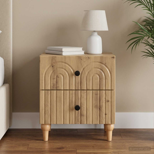 vidaXL Κομοδίνο Artisan Δρυς 43 x 34,5 x 48 εκ Επεξεργασμένο Ξύλο