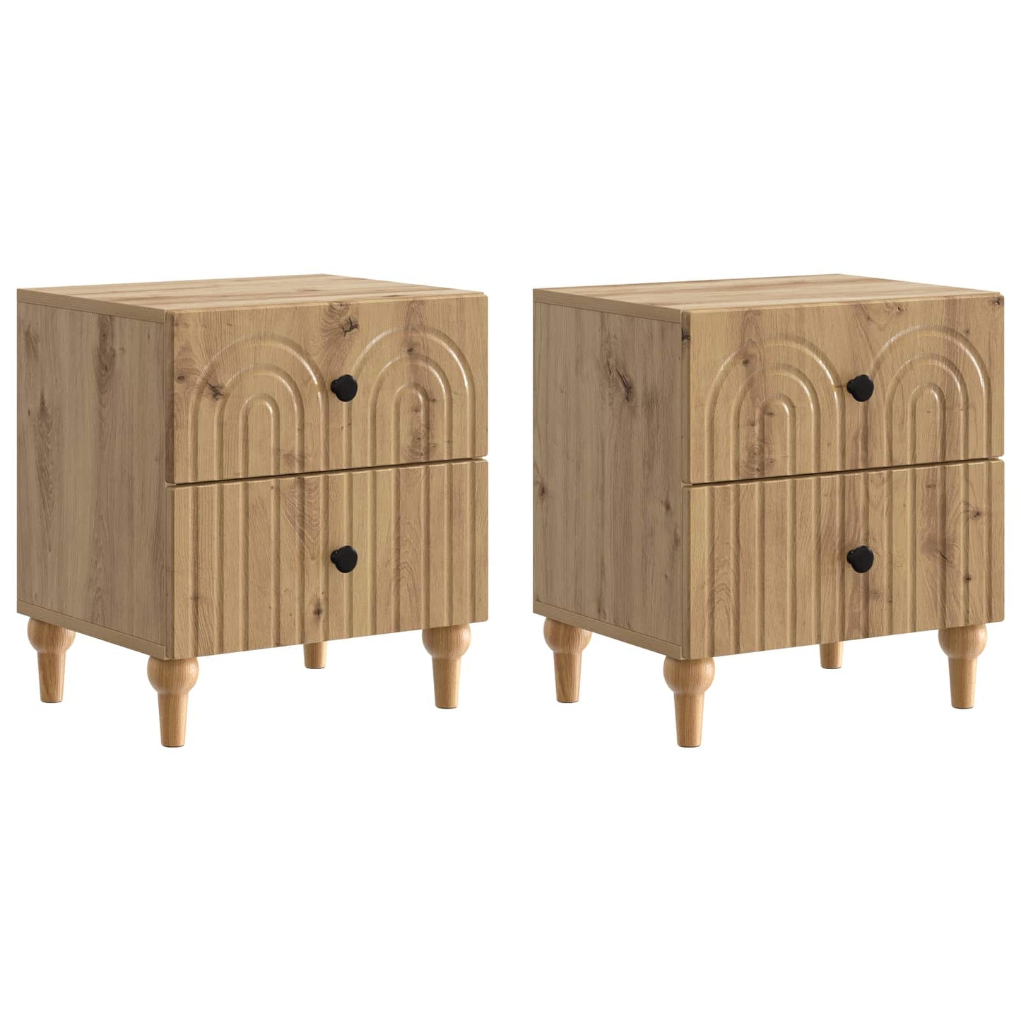 vidaXL Κομοδίνο 2 τμχ. Artisan Δρυς 43 x 34,5 x 48 εκ