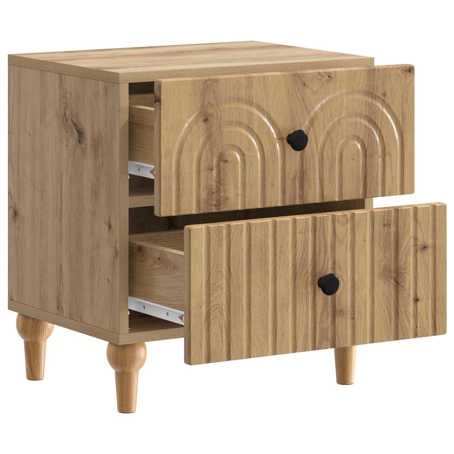 vidaXL Κομοδίνο 2 τμχ. Artisan Δρυς 43 x 34,5 x 48 εκ