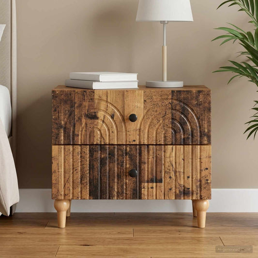 vidaXL Κομοδίνο Παλαιωμένο ξύλο 62 x 34,5 x 48 εκ Επεξεργασμένο Ξύλο