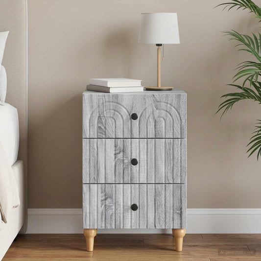 vidaXL Κομοδίνο Γκρι Sonoma 43x 41 x 66,5 εκ Επεξεργασμένο Ξύλο