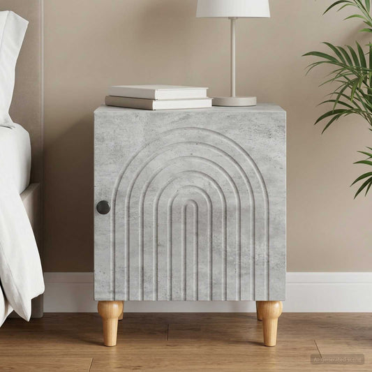 vidaXL Κομοδίνο Γκρι Σκυροδέματος 43 x 34,5 x 50 εκ Επεξεργασμένο Ξύλο