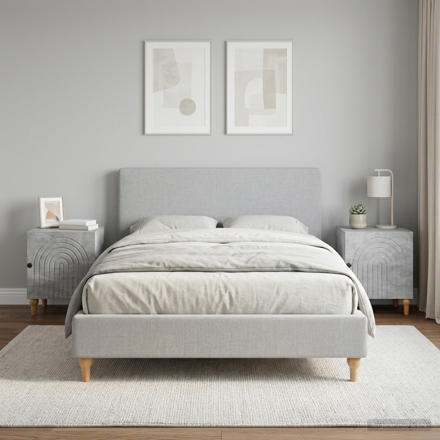 vidaXL Κομοδίνο 2 τμχ. Γκρι Σκυροδέματος 43 x 34,5 x 50 εκ