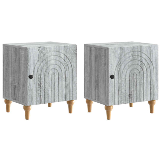 vidaXL Κομοδίνο 2 τμχ. Γκρι Sonoma 43 x 34,5 x 50 εκ