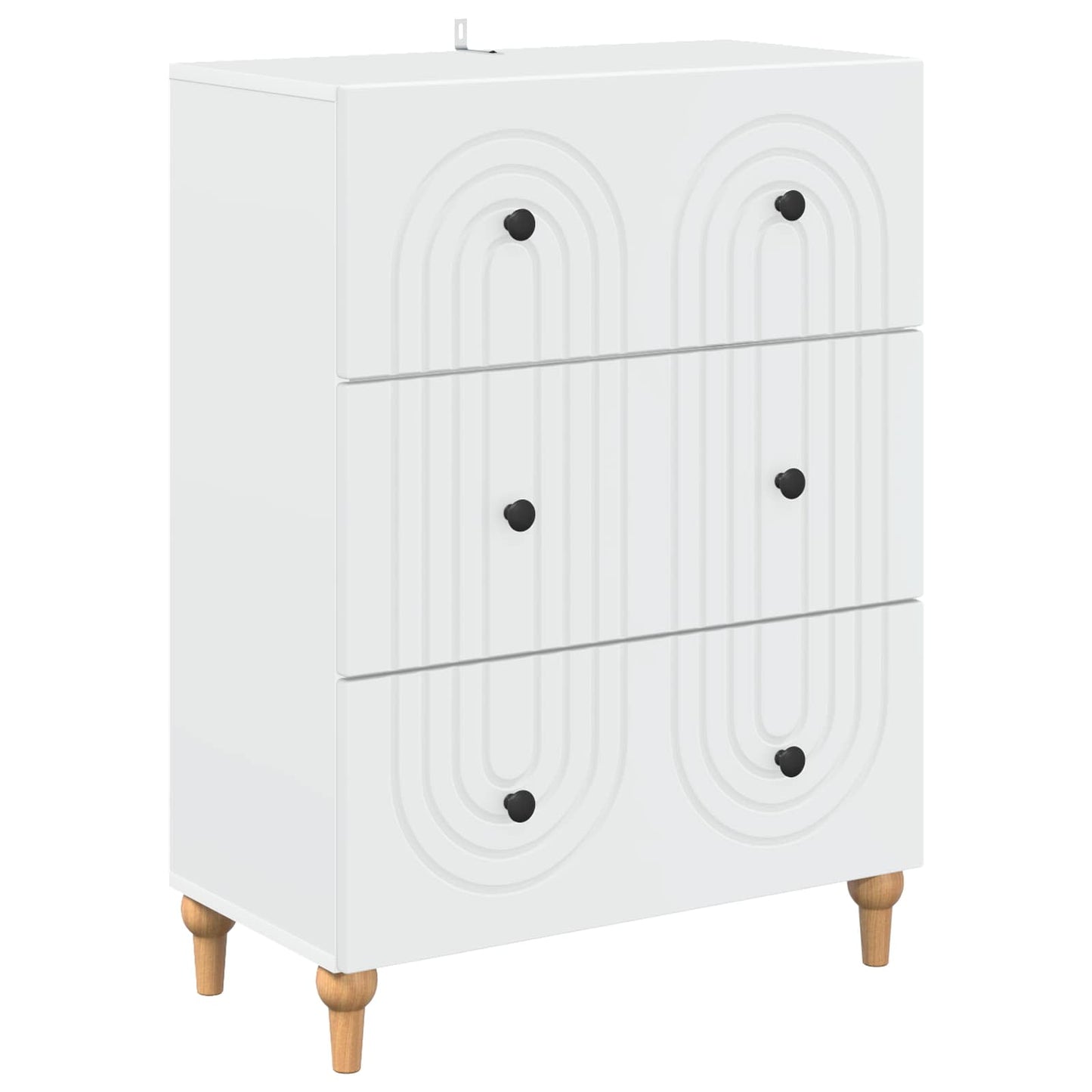 vidaXL Ντουλάπι με Συρτάρια Λευκό 66 x 34,5 x 90 εκ Επεξεργασμένο Ξύλο