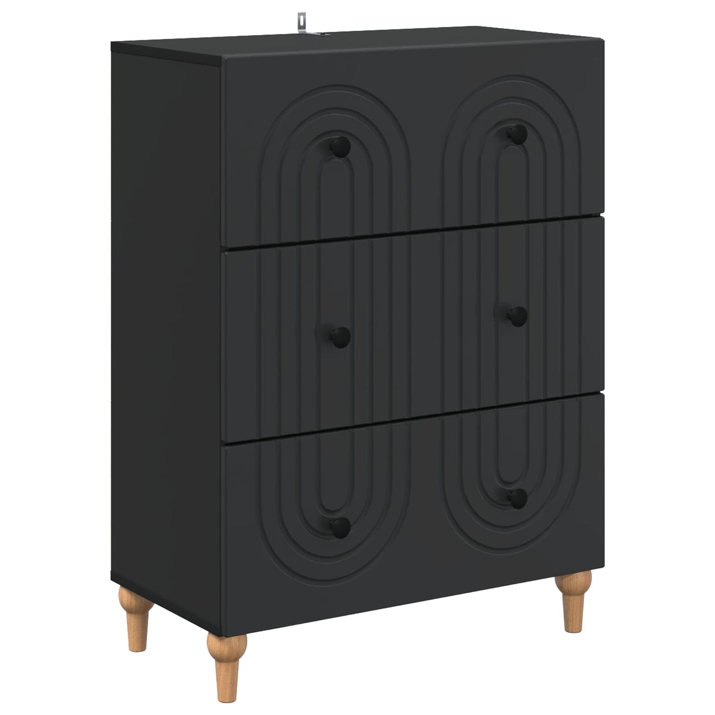 vidaXL Ντουλάπι με Συρτάρια Μαύρο 66 x 34,5 x 90 εκ Επεξεργασμένο Ξύλο