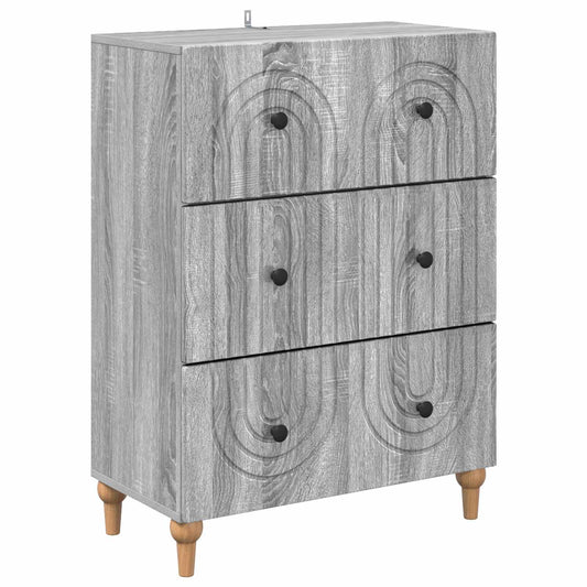 vidaXL Ντουλάπι με Συρτάρια Γκρι Sonoma 66 x 34,5 x 90 εκ