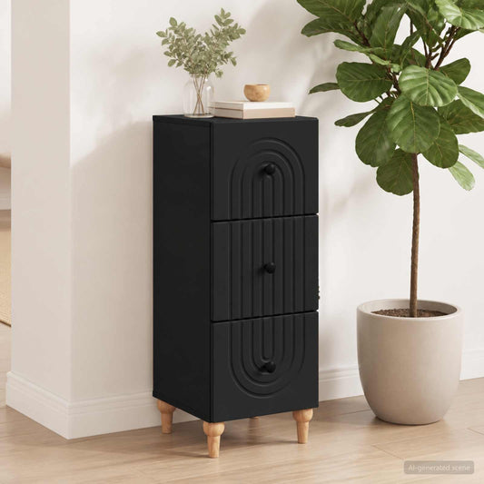 vidaXL Ντουλάπι με Συρτάρια 33 x 34,5 x 90 εκ Επεξεργασμένο Ξύλο Μαύρο