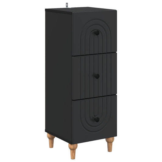 vidaXL Ντουλάπι με Συρτάρια 33 x 34,5 x 90 εκ Επεξεργασμένο Ξύλο Μαύρο