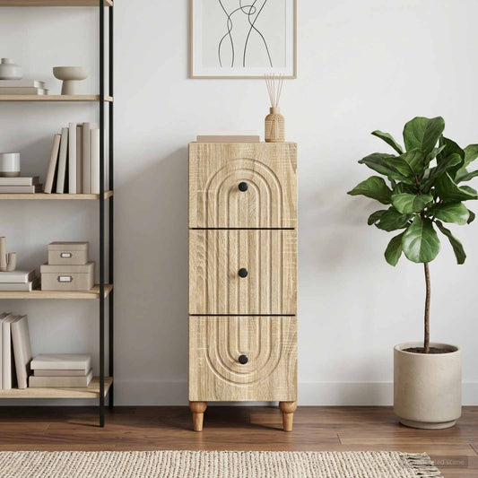 vidaXL Ντουλάπι με Συρτάρια 33 x 34,5 x 90 εκ Επεξεργασμένο Ξύλο