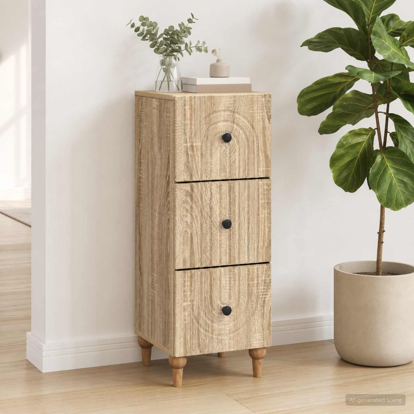 vidaXL Ντουλάπι με Συρτάρια 33 x 34,5 x 90 εκ Επεξεργασμένο Ξύλο