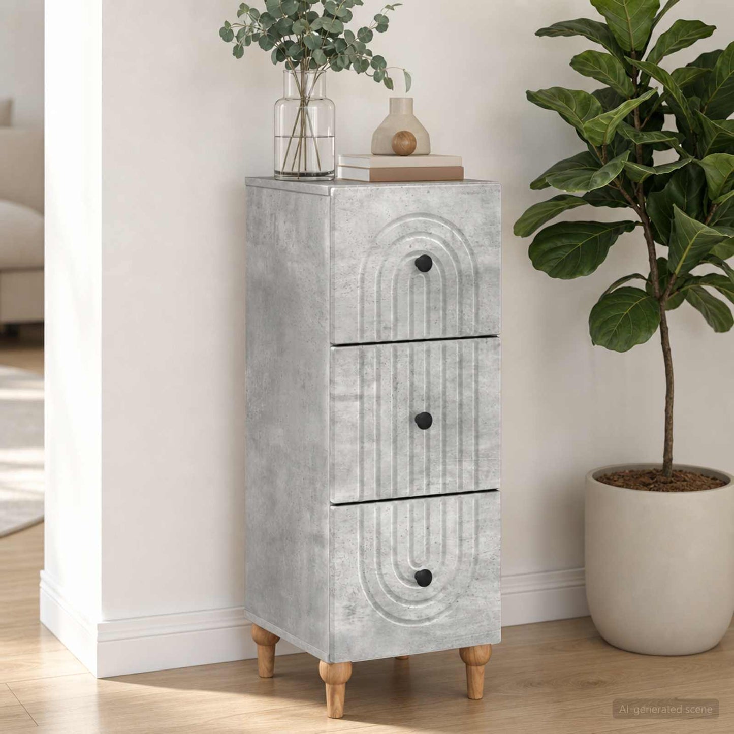 vidaXL Ντουλάπι με Συρτάρια 33 x 34,5 x 90 εκ Επεξεργασμένο Ξύλο