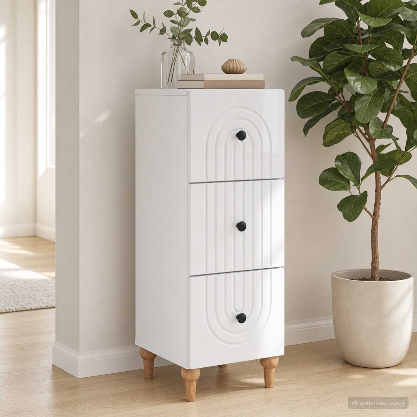 vidaXL Ντουλάπι με Συρτάρια 33 x 34,5 x 90 εκ Επεξεργασμένο Ξύλο