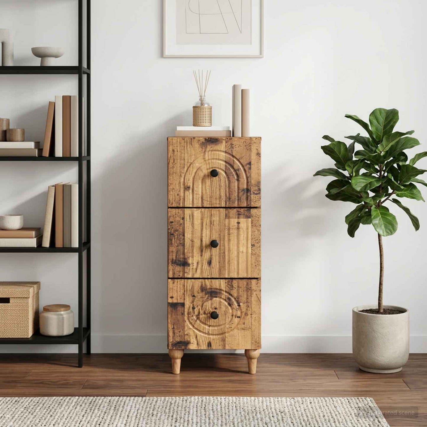 vidaXL Ντουλάπι με Συρτάρια 33 x 34,5 x 90 εκ Επεξεργασμένο Ξύλο