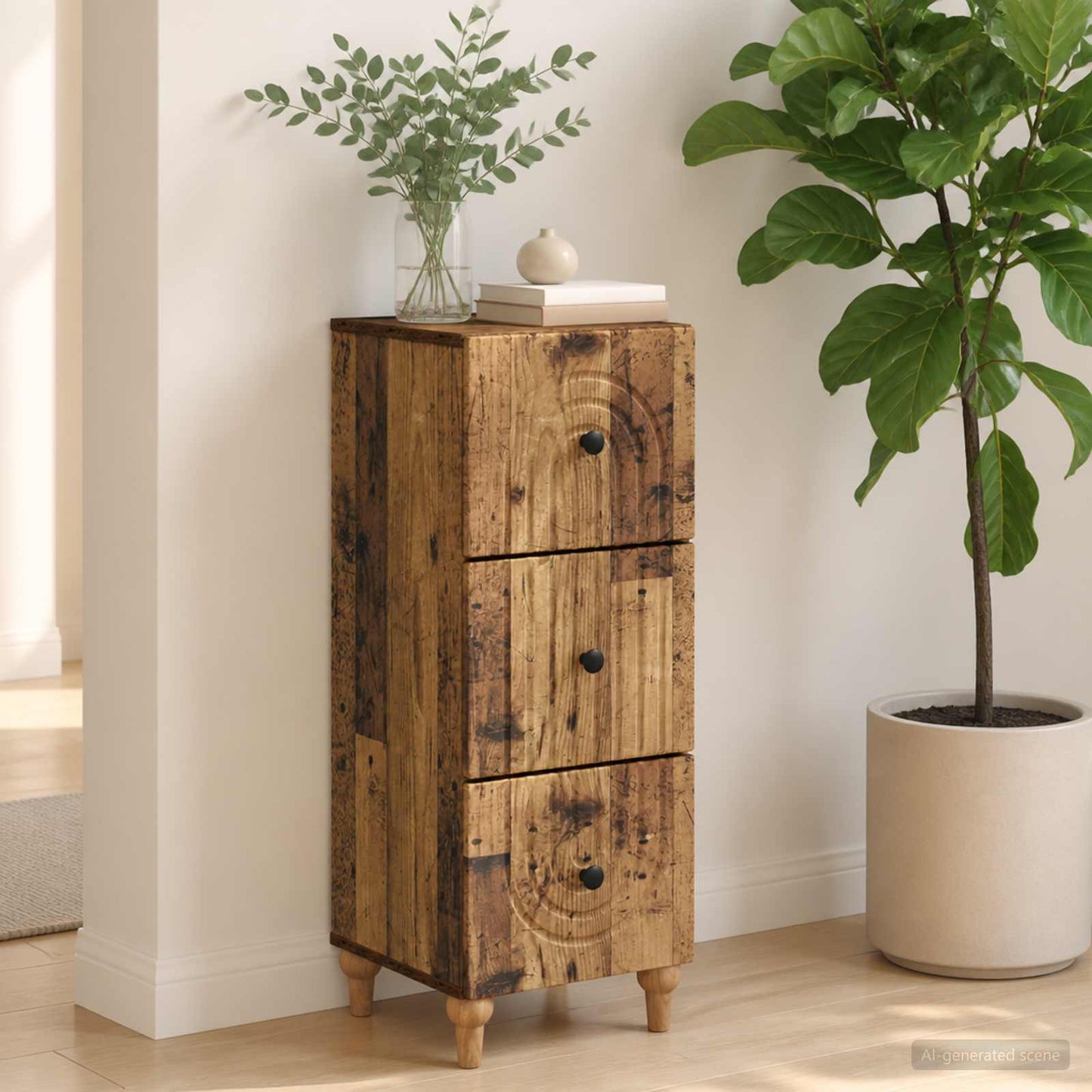 vidaXL Ντουλάπι με Συρτάρια 33 x 34,5 x 90 εκ Επεξεργασμένο Ξύλο