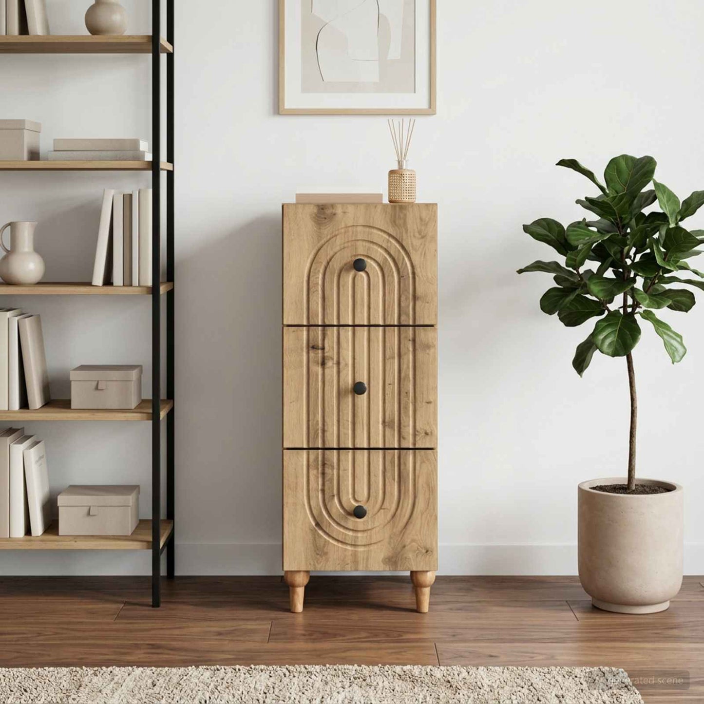 vidaXL Ντουλάπι με Συρτάρια 33 x 34,5 x 90 εκ Επεξεργασμένο Ξύλο