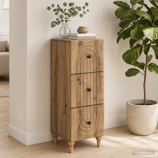 vidaXL Ντουλάπι με Συρτάρια 33 x 34,5 x 90 εκ Επεξεργασμένο Ξύλο