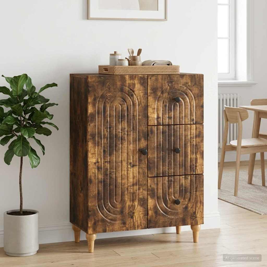 vidaXL Πλαϊνό γραφείο Καπνισμένο Ξύλο Δρυός 66 x 34,5 x 90 εκ