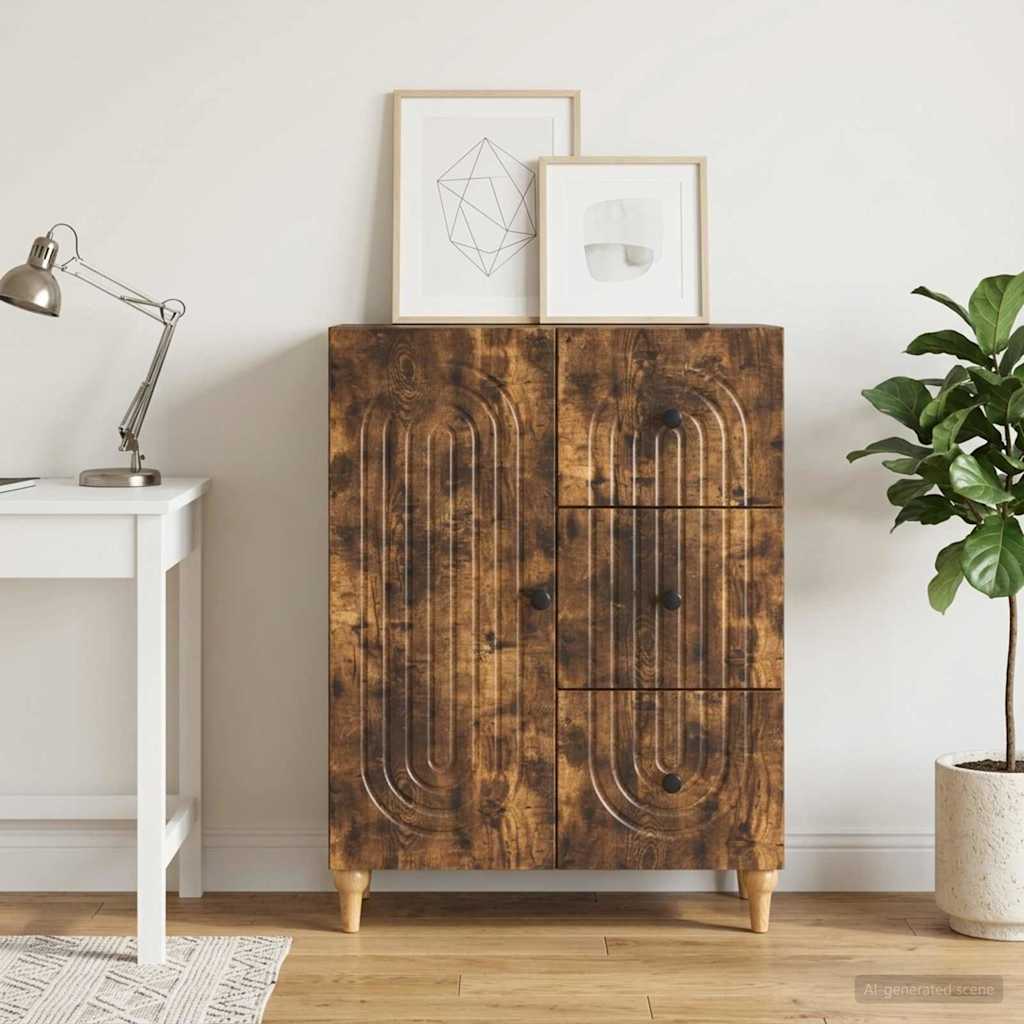 vidaXL Πλαϊνό γραφείο Καπνισμένο Ξύλο Δρυός 66 x 34,5 x 90 εκ