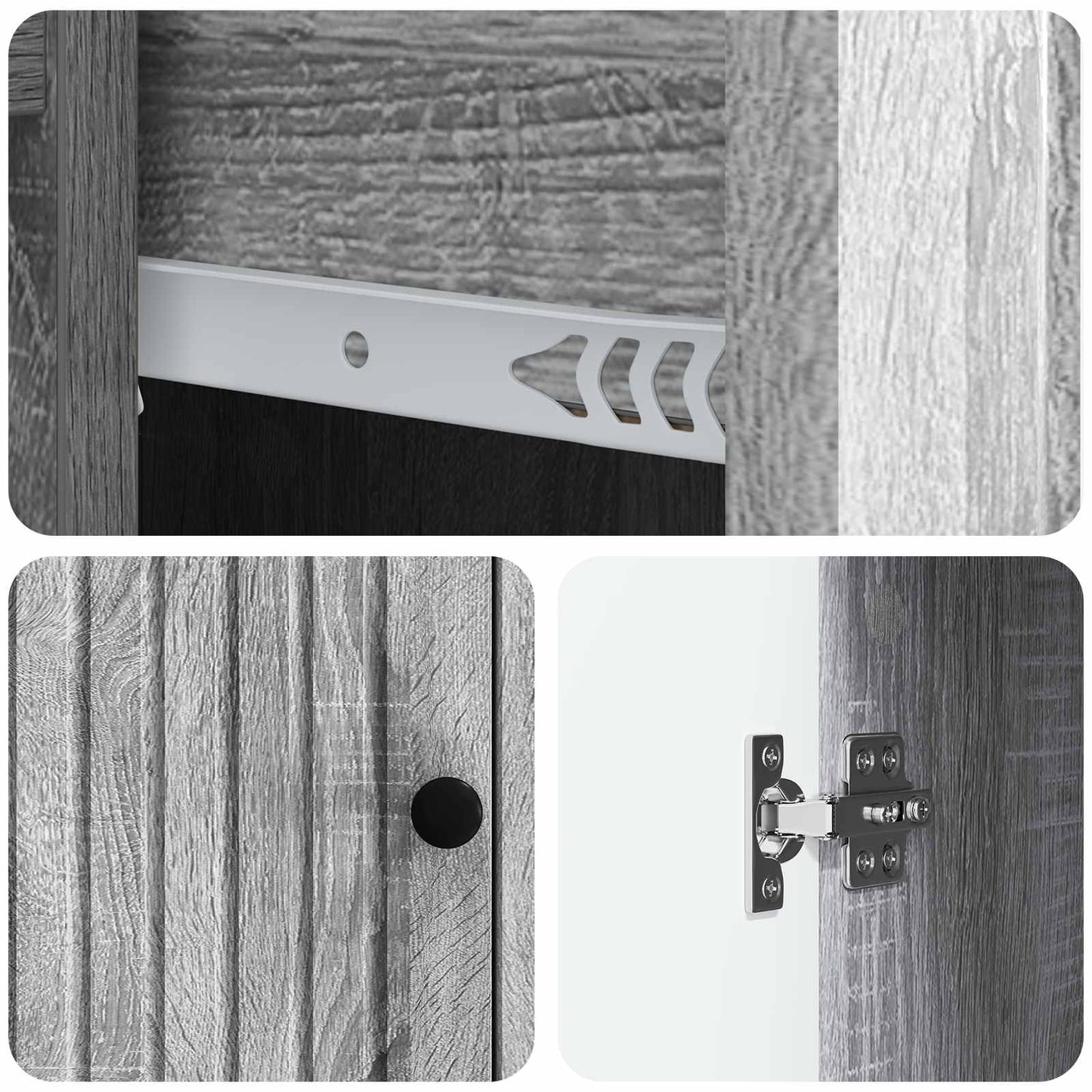 vidaXL Πλαϊνό γραφείο Γκρι Sonoma 66 x 34,5 x 90 εκ Επεξεργασμένο Ξύλο