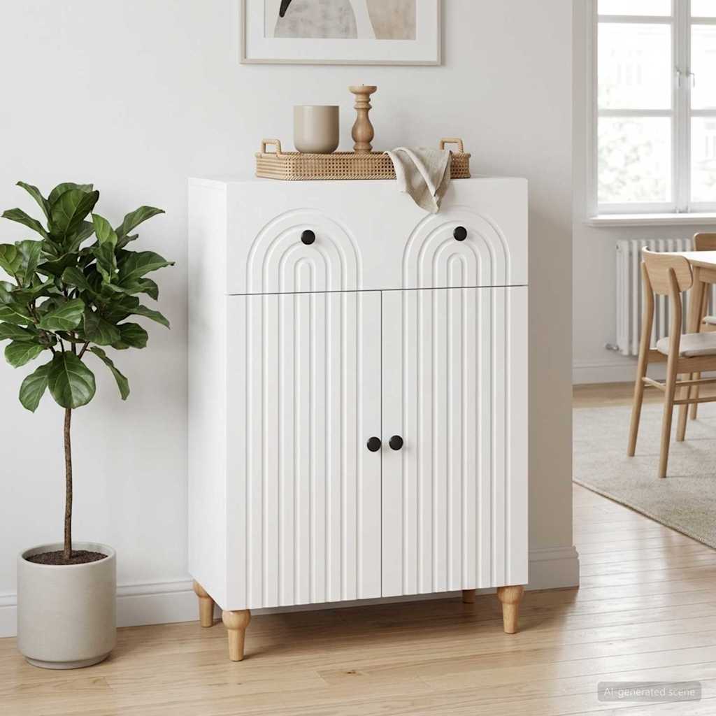 vidaXL Πλαϊνό γραφείο Λευκό 66 x 34,5 x 90 εκ Επεξεργασμένο Ξύλο