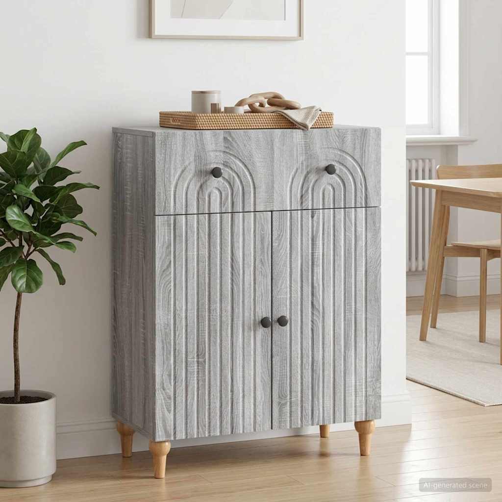 vidaXL Πλαϊνό γραφείο Γκρι Sonoma 66 x 34,5 x 90 εκ Επεξεργασμένο Ξύλο