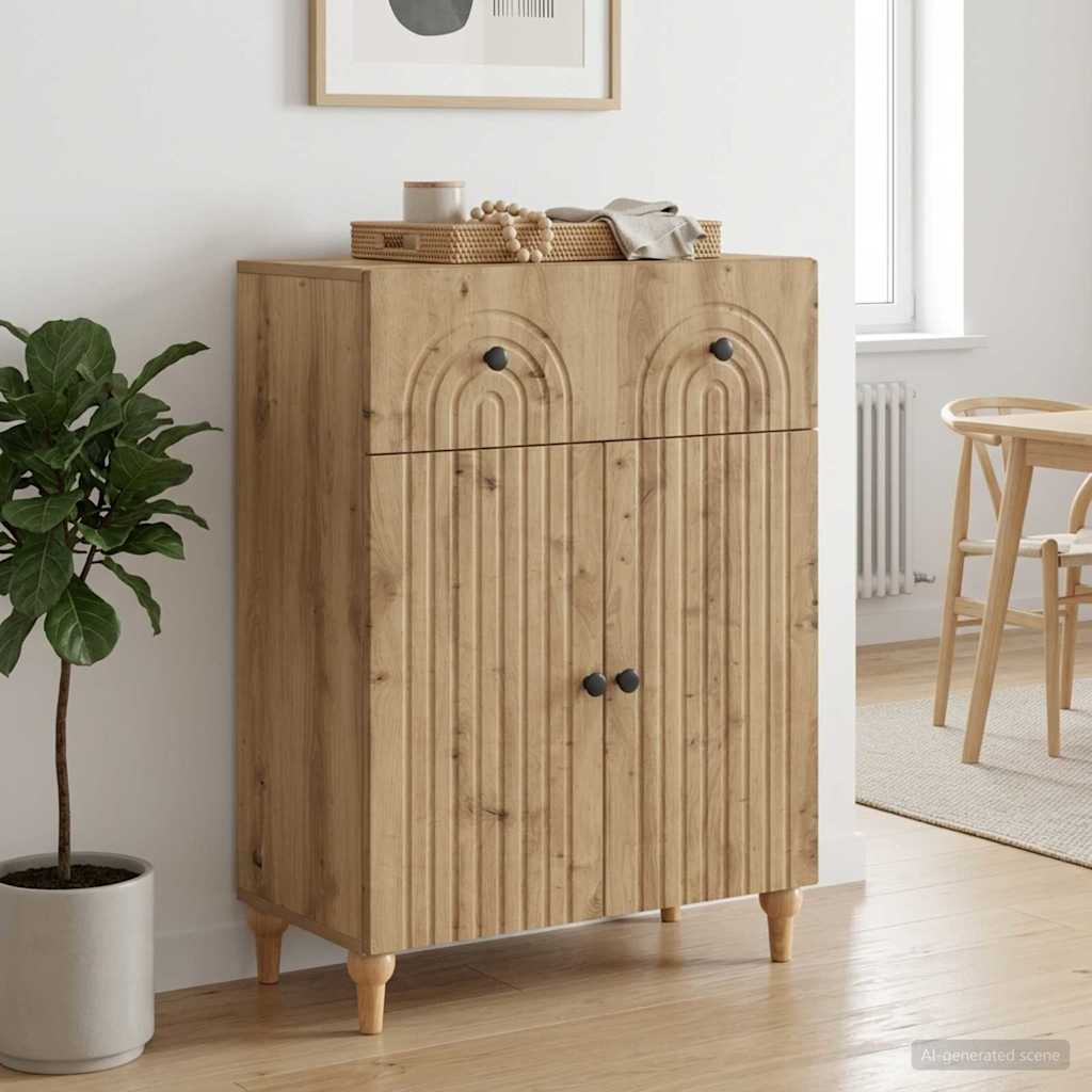 vidaXL Πλαϊνό γραφείο Artisan Δρυς 66 x 34,5 x 90 εκ