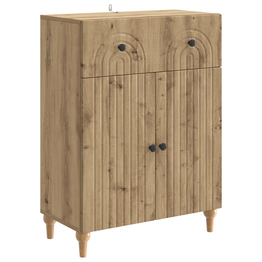vidaXL Πλαϊνό γραφείο με συρτάρι Artisan Δρυς 66 x 34,5 x 90 εκ