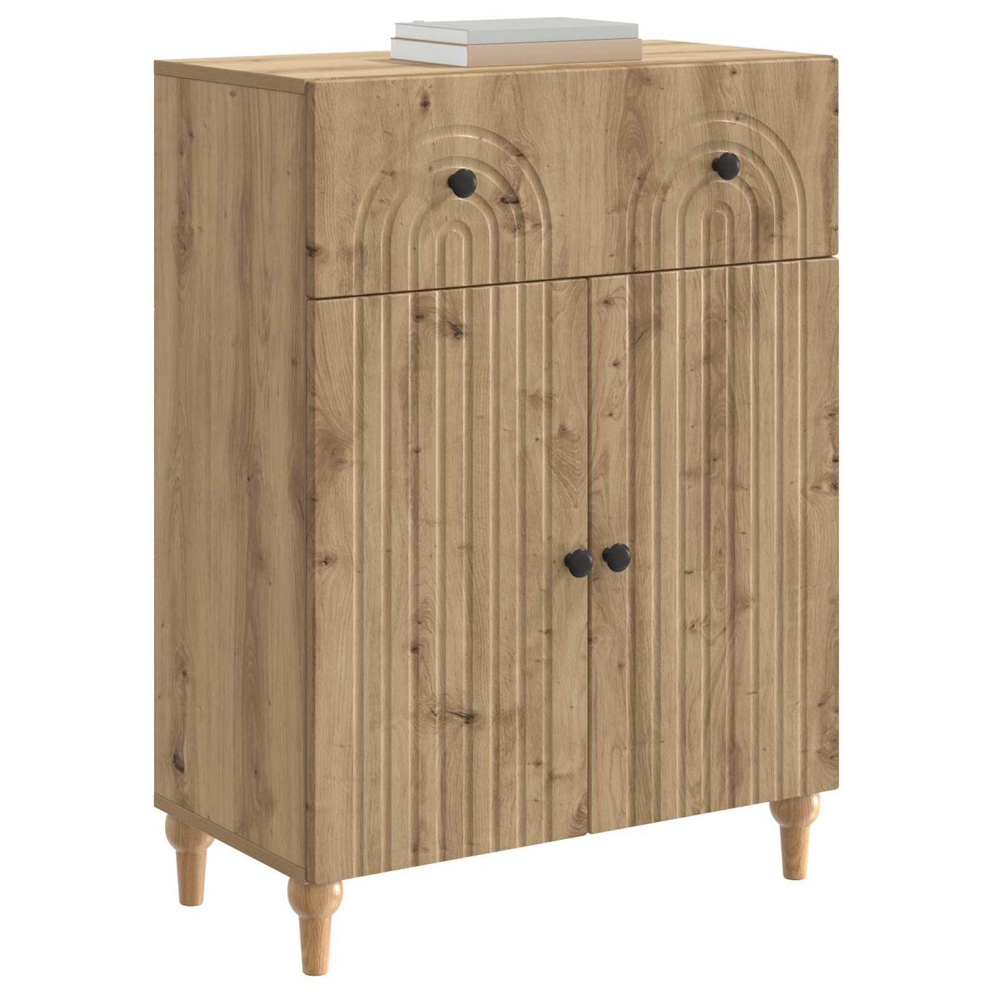 vidaXL Πλαϊνό γραφείο με συρτάρι Artisan Δρυς 66 x 34,5 x 90 εκ