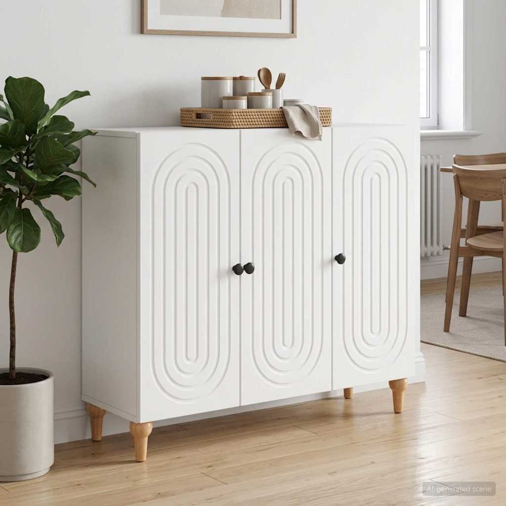 vidaXL Πλαϊνό γραφείο Λευκό 89 x 34,5 x 80 εκ Επεξεργασμένο Ξύλο