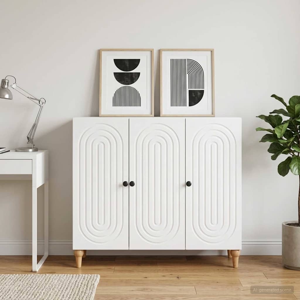 vidaXL Πλαϊνό γραφείο Λευκό 89 x 34,5 x 80 εκ Επεξεργασμένο Ξύλο