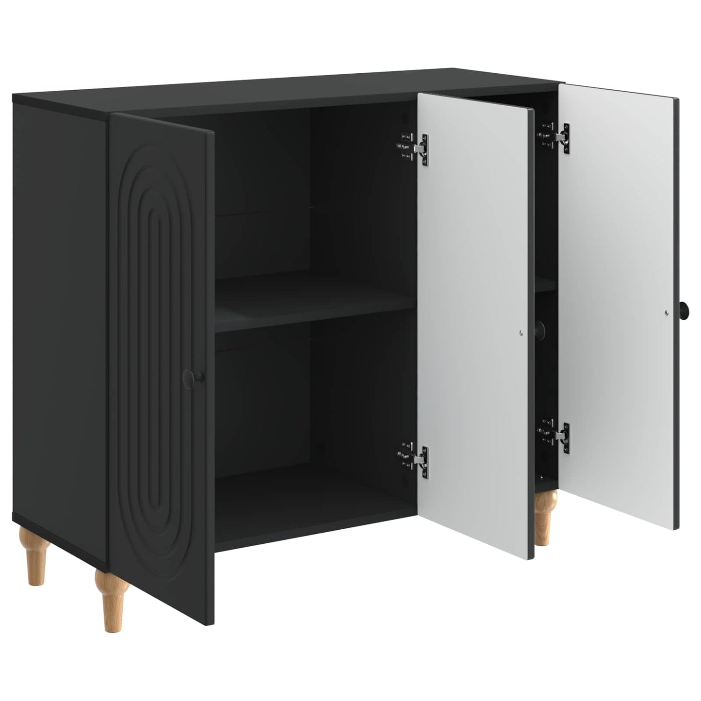 vidaXL Πλαϊνό γραφείο Μαύρο 89 x 34,5 x 80 εκ Επεξεργασμένο Ξύλο