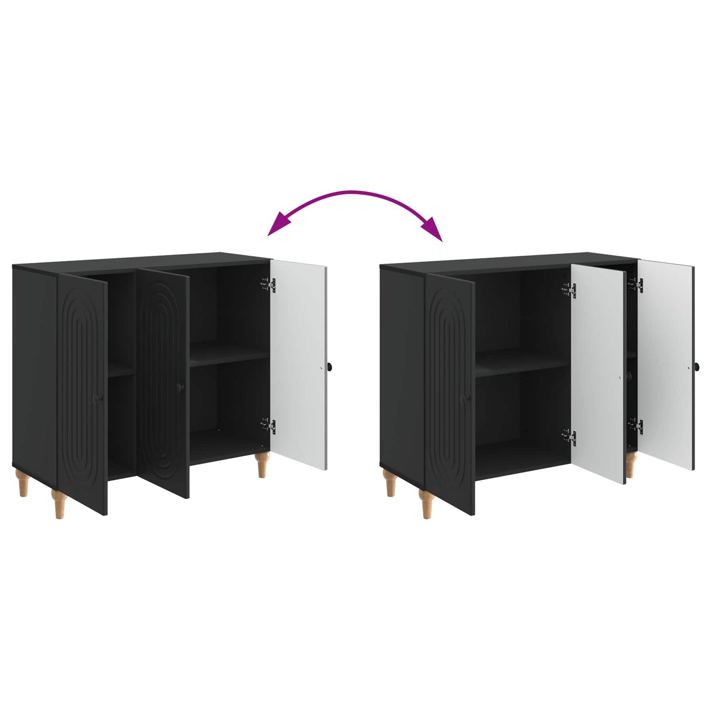 vidaXL Πλαϊνό γραφείο Μαύρο 89 x 34,5 x 80 εκ Επεξεργασμένο Ξύλο