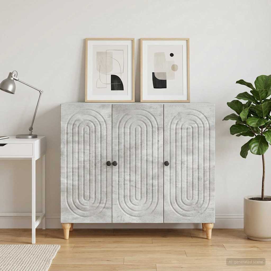 vidaXL Πλαϊνό γραφείο Γκρι Σκυροδέματος 89 x 34,5 x 80 εκ