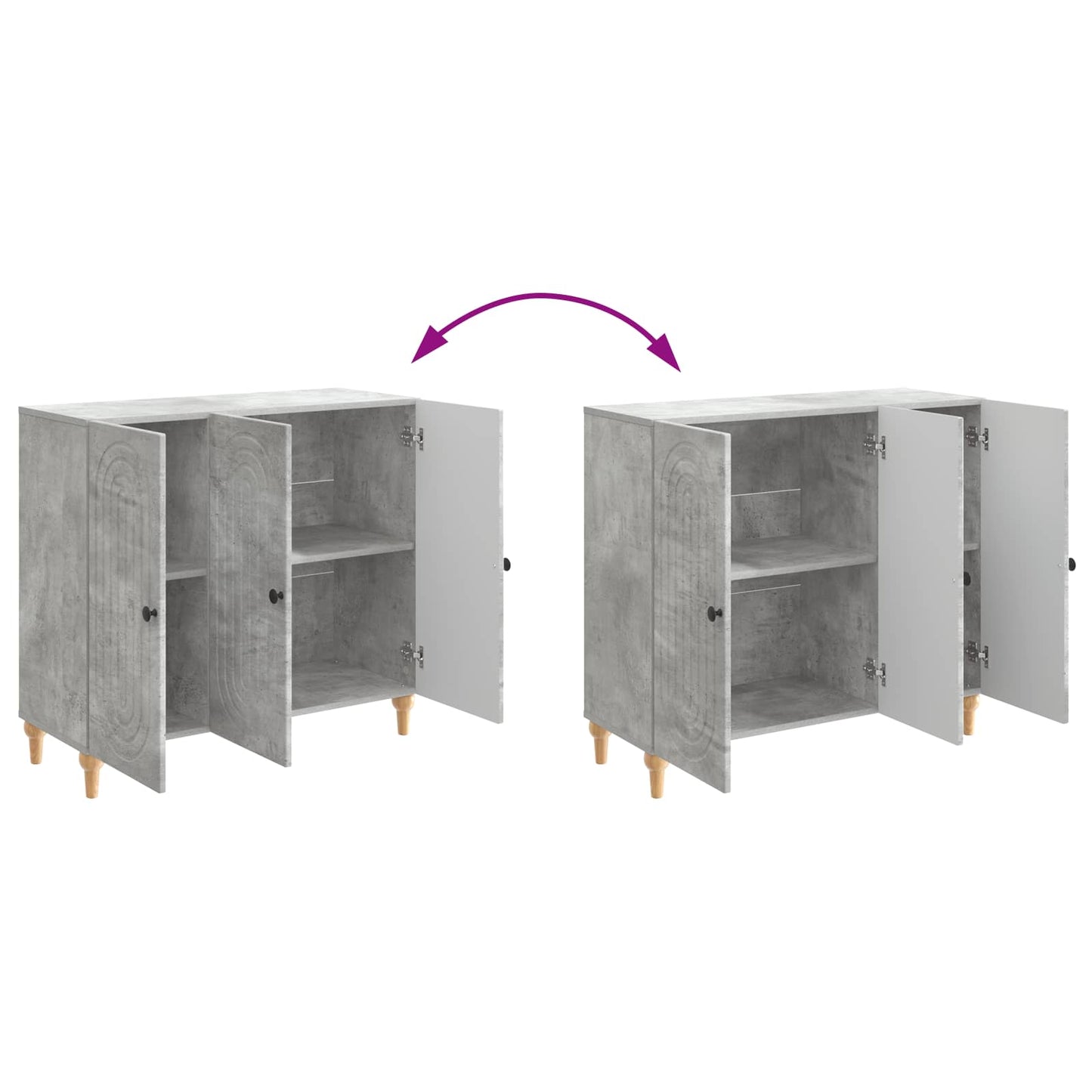 vidaXL Πλαϊνό γραφείο Γκρι Σκυροδέματος 89 x 34,5 x 80 εκ