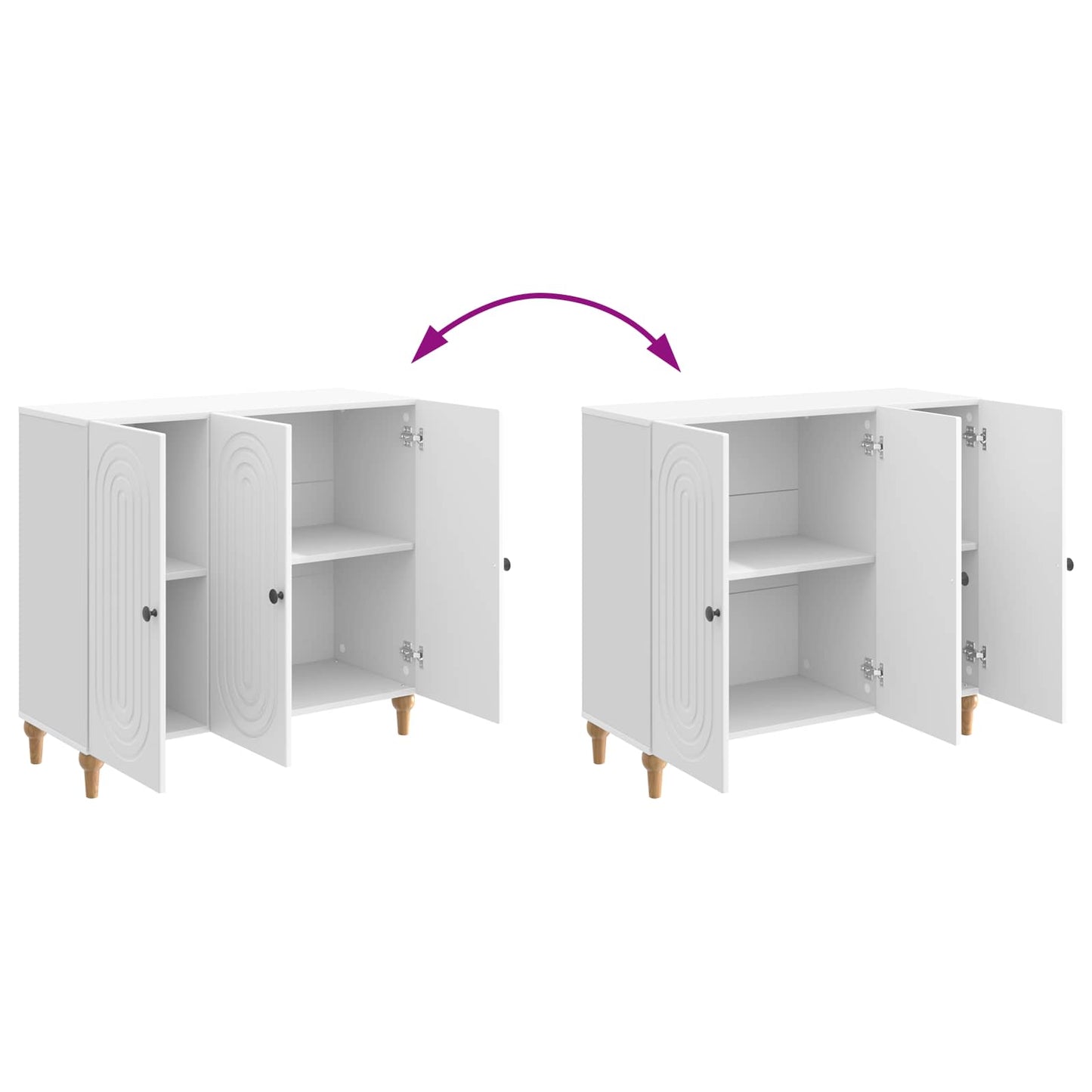 vidaXL Πλαϊνό γραφείο Γυαλιστερό Λευκό 89 x 34,5 x 80 εκ