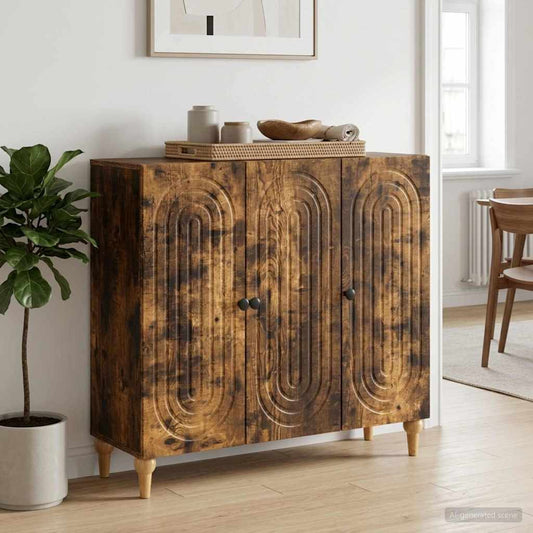 vidaXL Πλαϊνό γραφείο Καπνισμένο Ξύλο Δρυός 89 x 34,5 x 80 εκ