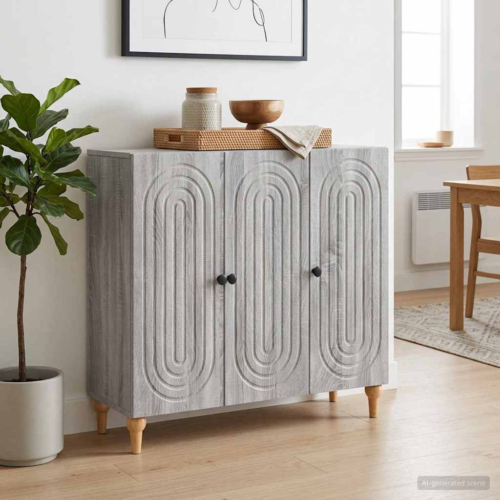 vidaXL Πλαϊνό γραφείο Γκρι Sonoma 89 x 34,5 x 80 εκ Επεξεργασμένο Ξύλο