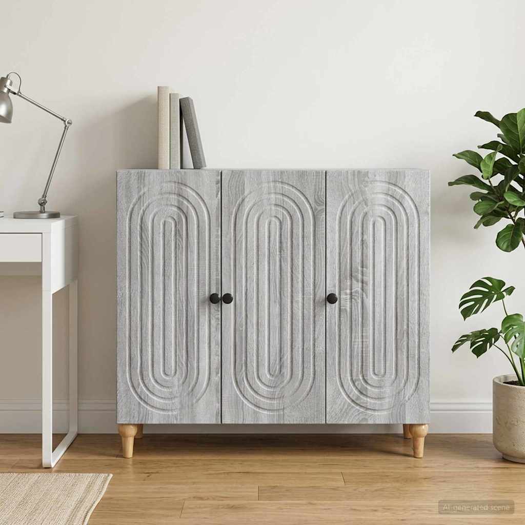 vidaXL Πλαϊνό γραφείο Γκρι Sonoma 89 x 34,5 x 80 εκ Επεξεργασμένο Ξύλο